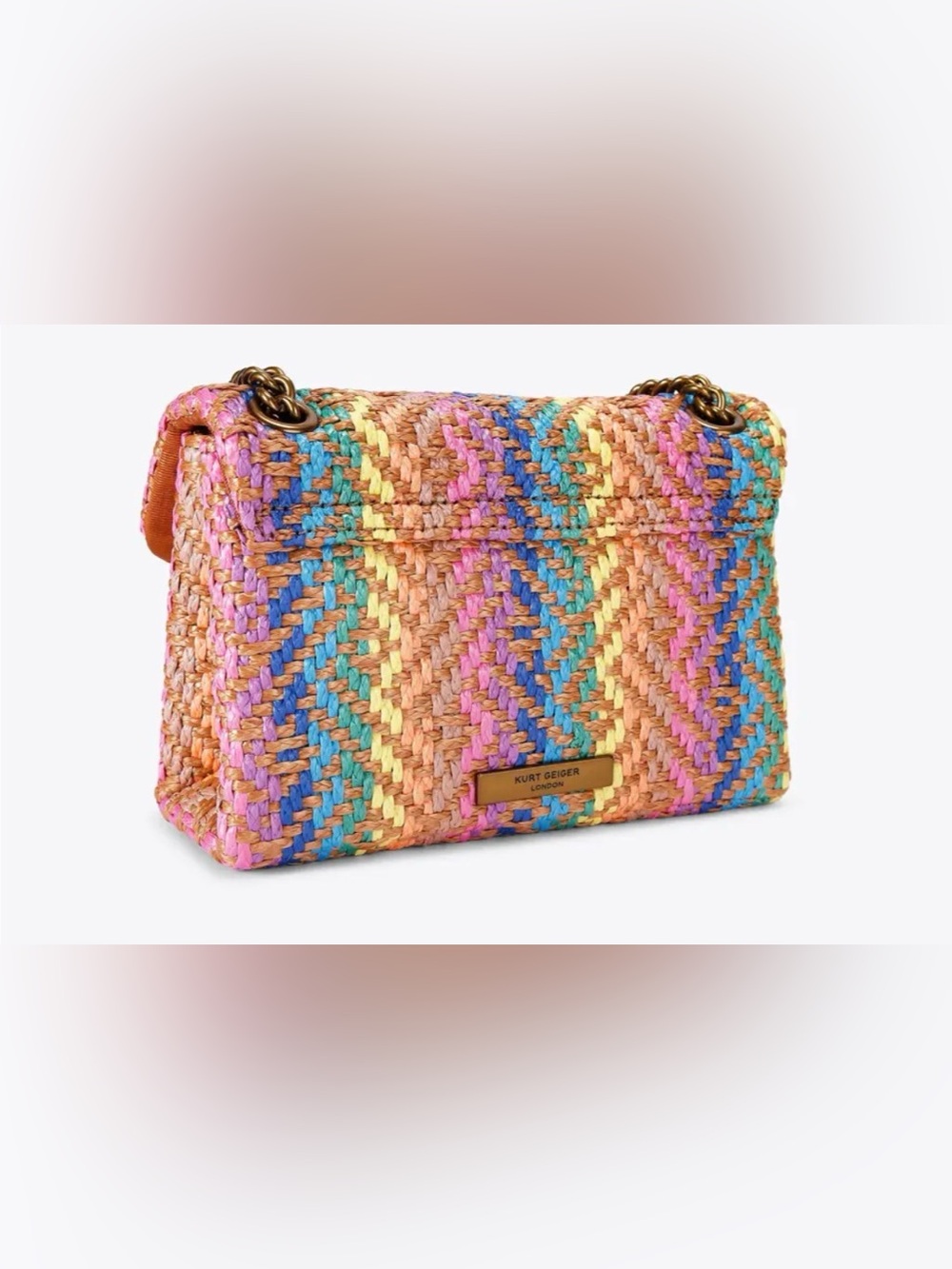 Kurt Geiger Multicolor Woven Chain-Handle Shoulder Bag - Picture 2 of 9